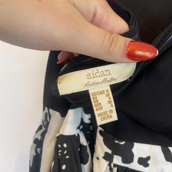 AIDAN BY AIDAN MATTOX black and white formal maxi dress - Picture 5 of 7